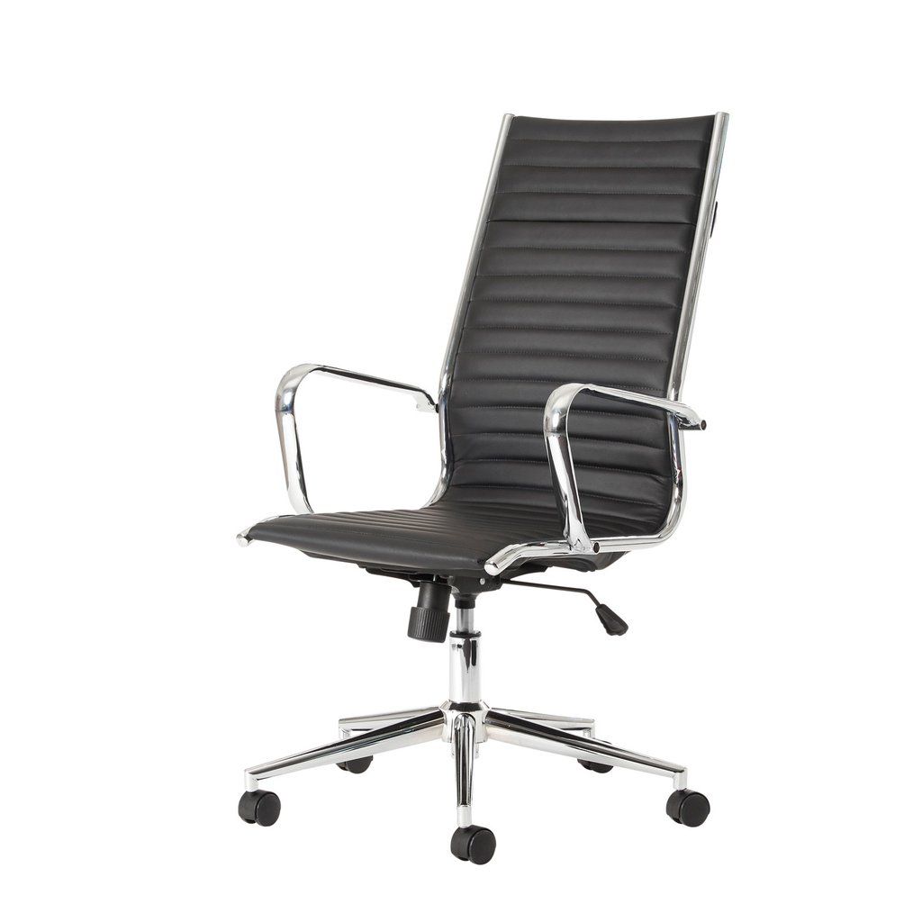 Well Known Classic Ritz Ribbed Office Executive Chair High Back Black (View 10 of 15)