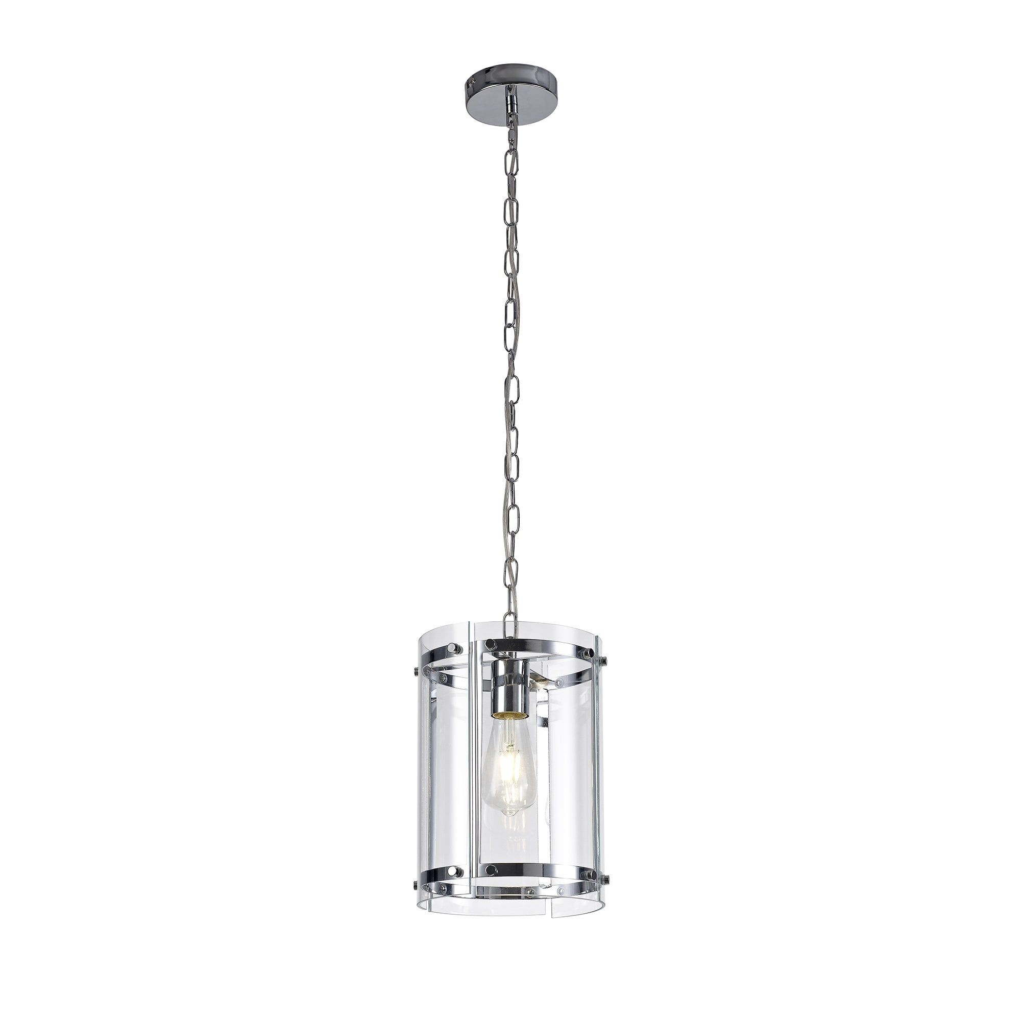 Well Known Clear Glass Lantern Chandeliers Pertaining To Ceiling Pendant Lantern In Polished Chrome With Glass Panels (View 7 of 15)