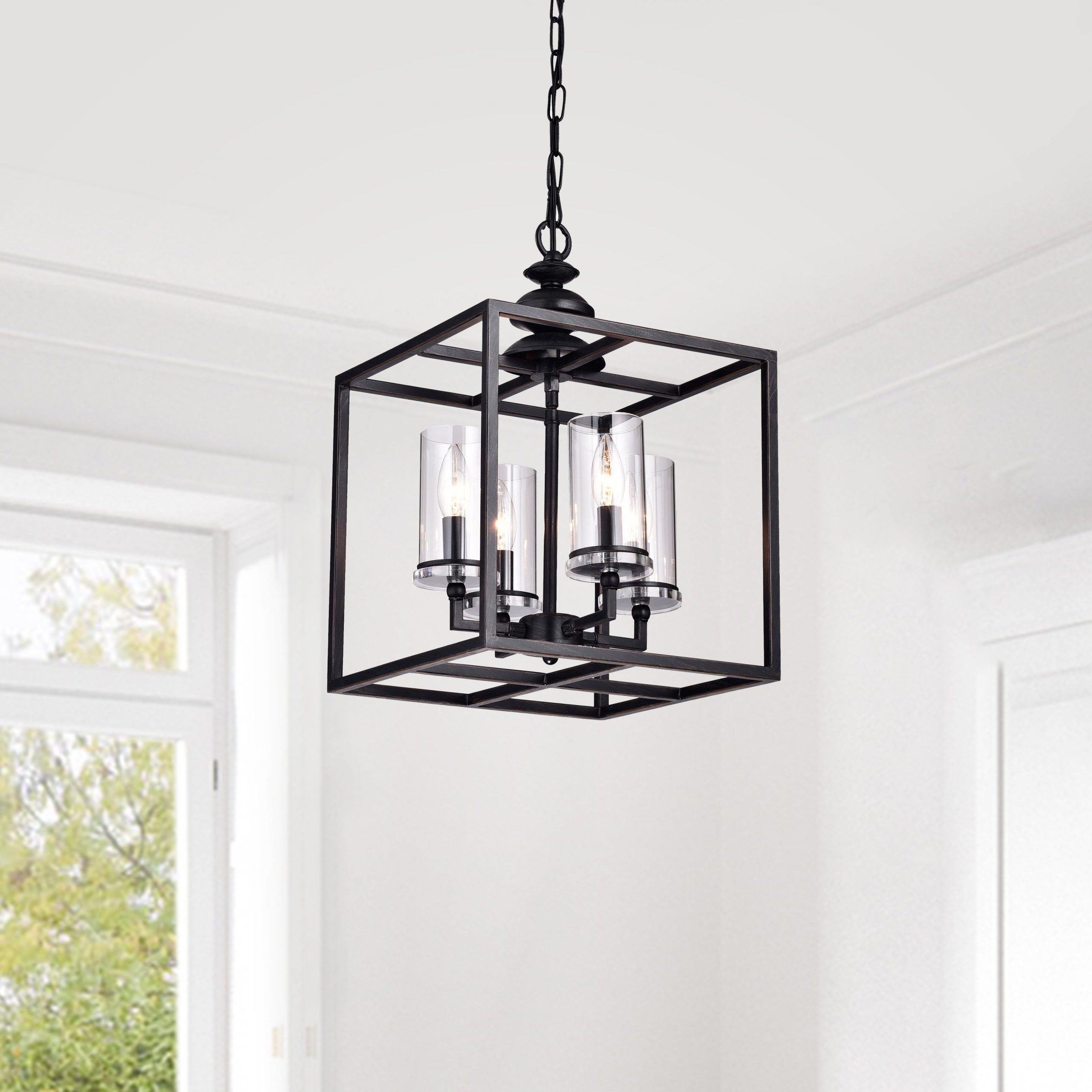 Well Known Four Light Lantern Chandeliers Inside Galena 4 Light Lantern Square Pendant – On Sale – Overstock –  (View 11 of 15)
