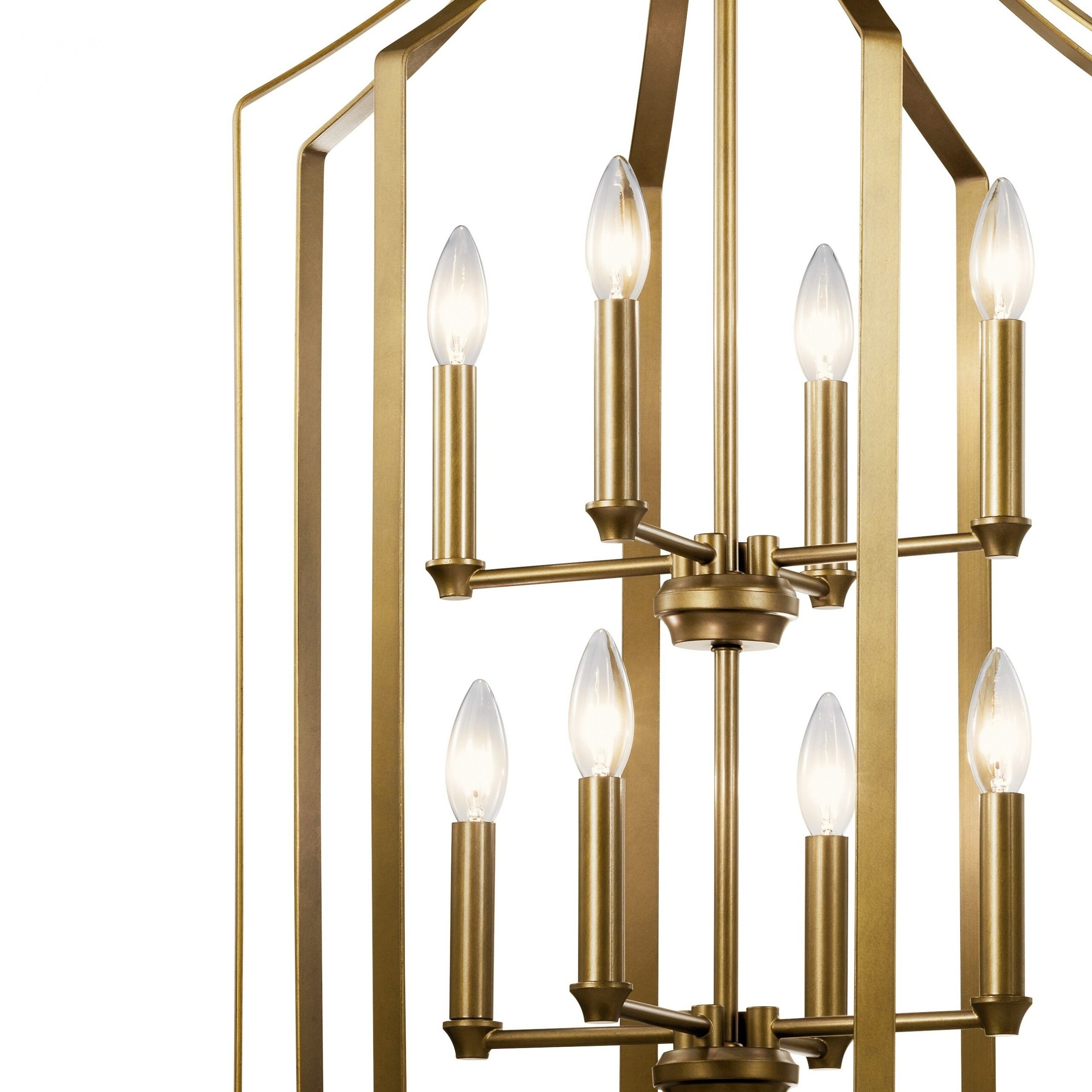 Well Known Natural Brass Foyer Lantern Chandeliers Throughout Kichler Lighting Morrigan 8 Light Foyer Chandelier Natural Brass – On Sale  – Overstock –  (View 11 of 15)