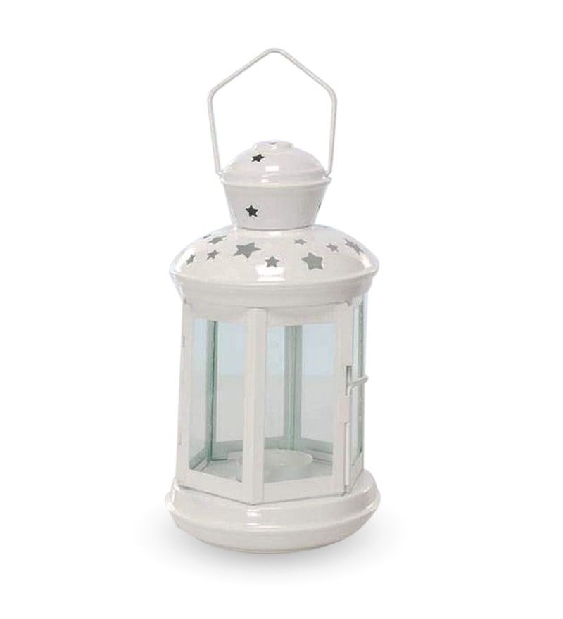 White Powder Coat Lantern Chandeliers Throughout Latest Buy White Powder Coated Medium Lantern Online – Hanging Lanterns – Ceiling  Lights – Lamps & Lighting – Pepperfry Product (View 1 of 15)
