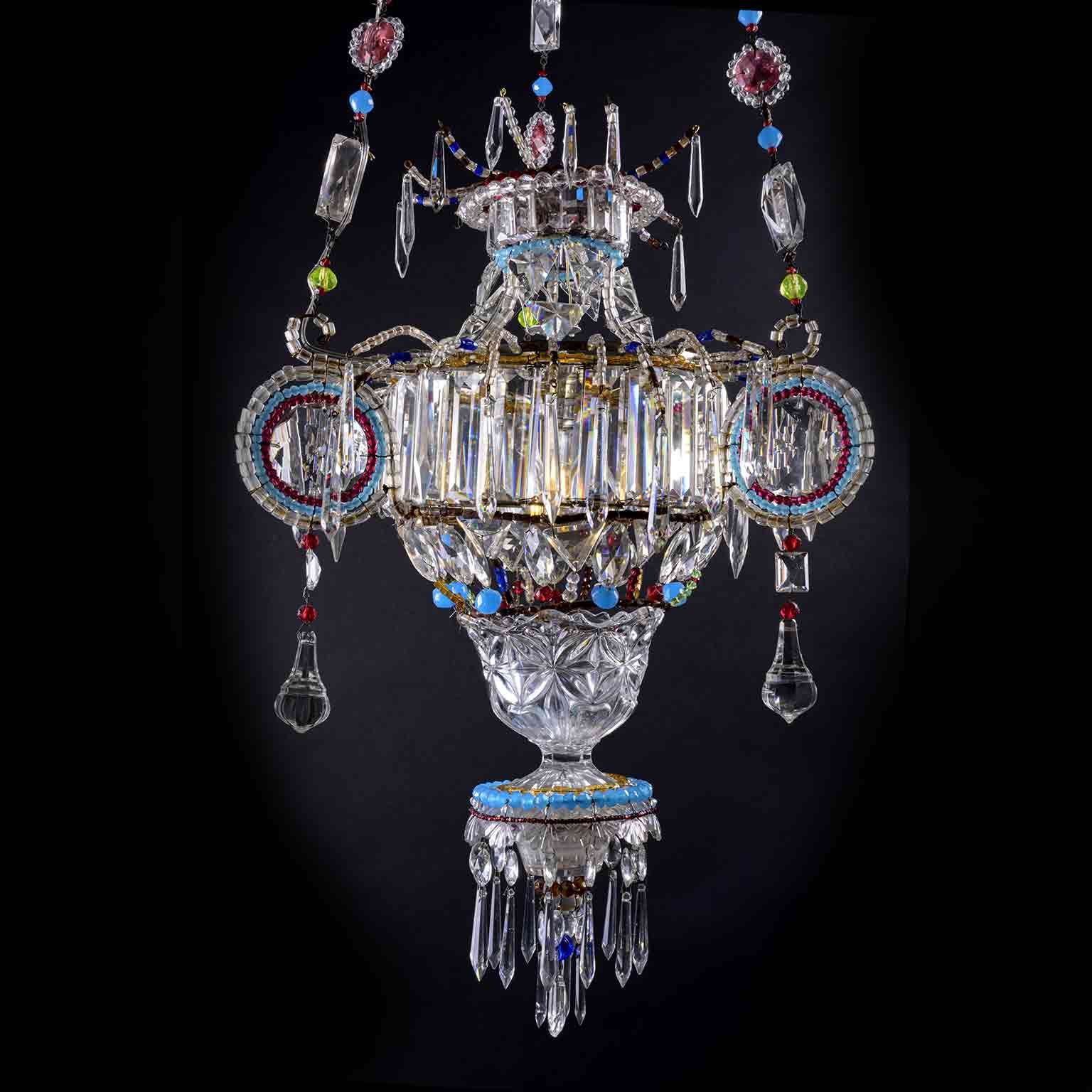 Widely Used Italian 20th Century Hall Lantern Beaded Crystal And Glass One Light Pendant Throughout Italian Crystal Lantern Chandeliers (View 2 of 15)