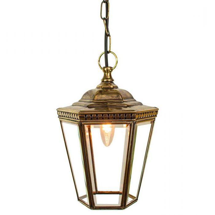 Windsor Solid Brass 1 Light Hanging Lantern Pendant From Richard Hathaway  Lighting Inside Well Liked Brass Lantern Chandeliers (View 8 of 15)