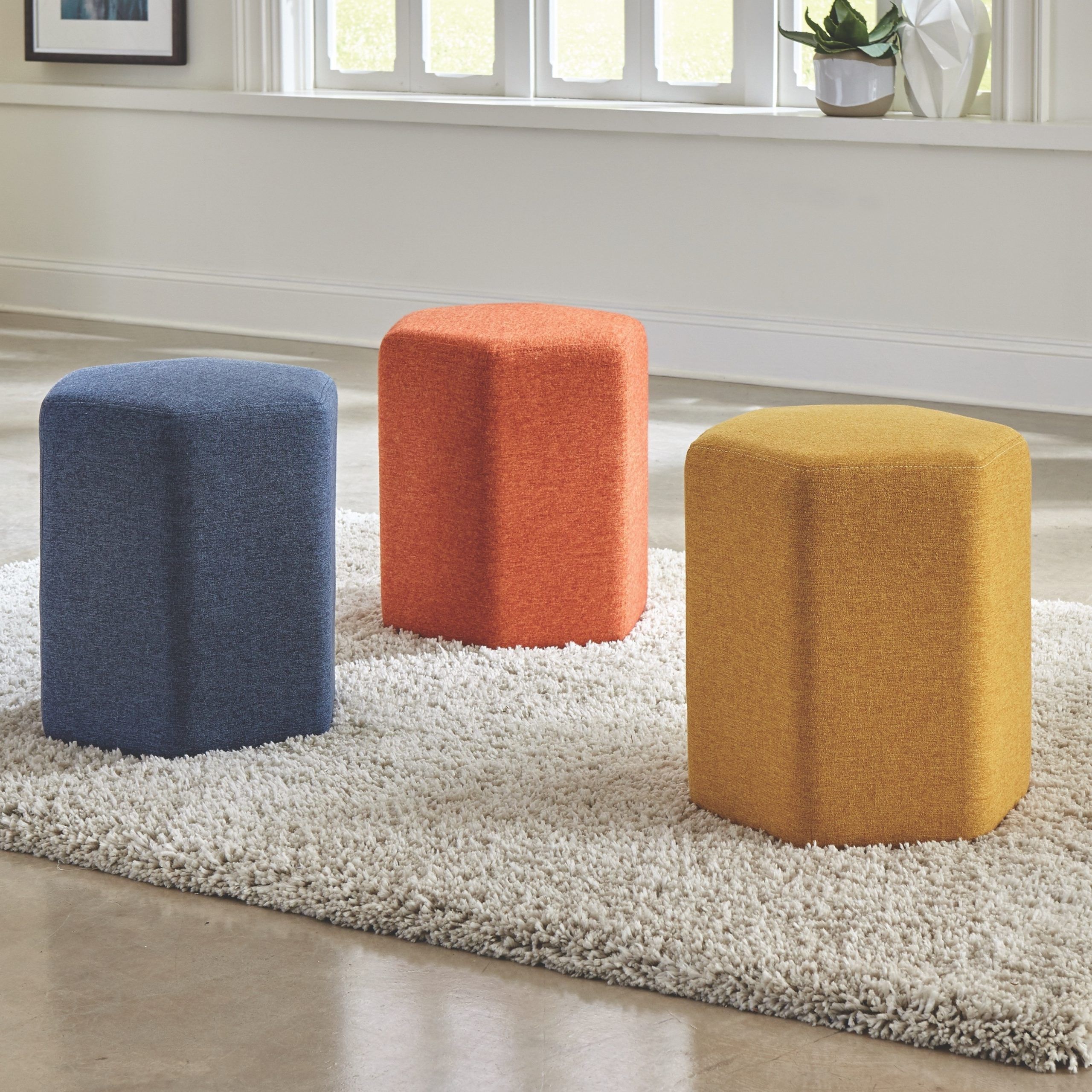 2019 Contemporary Modern Style Hexagon Shaped Ottoman – Overstock – 33906412 With Regard To Hexagon Ottomans (View 2 of 15)