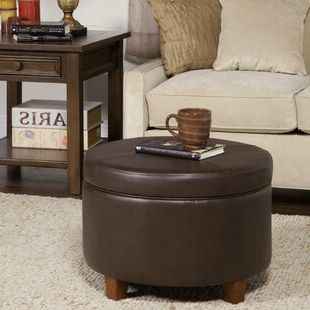 Best And Newest Brown Wash Round Ottomans For Wayfair (View 2 of 15)
