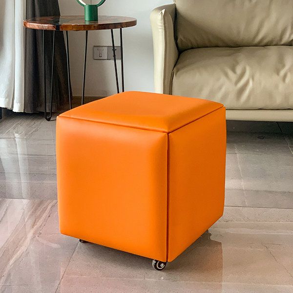 Best And Newest Orange Ottomans Pertaining To Dual Design Stools And Ottoman – Orange – Green – 5 Colors – Apollobox (View 13 of 15)