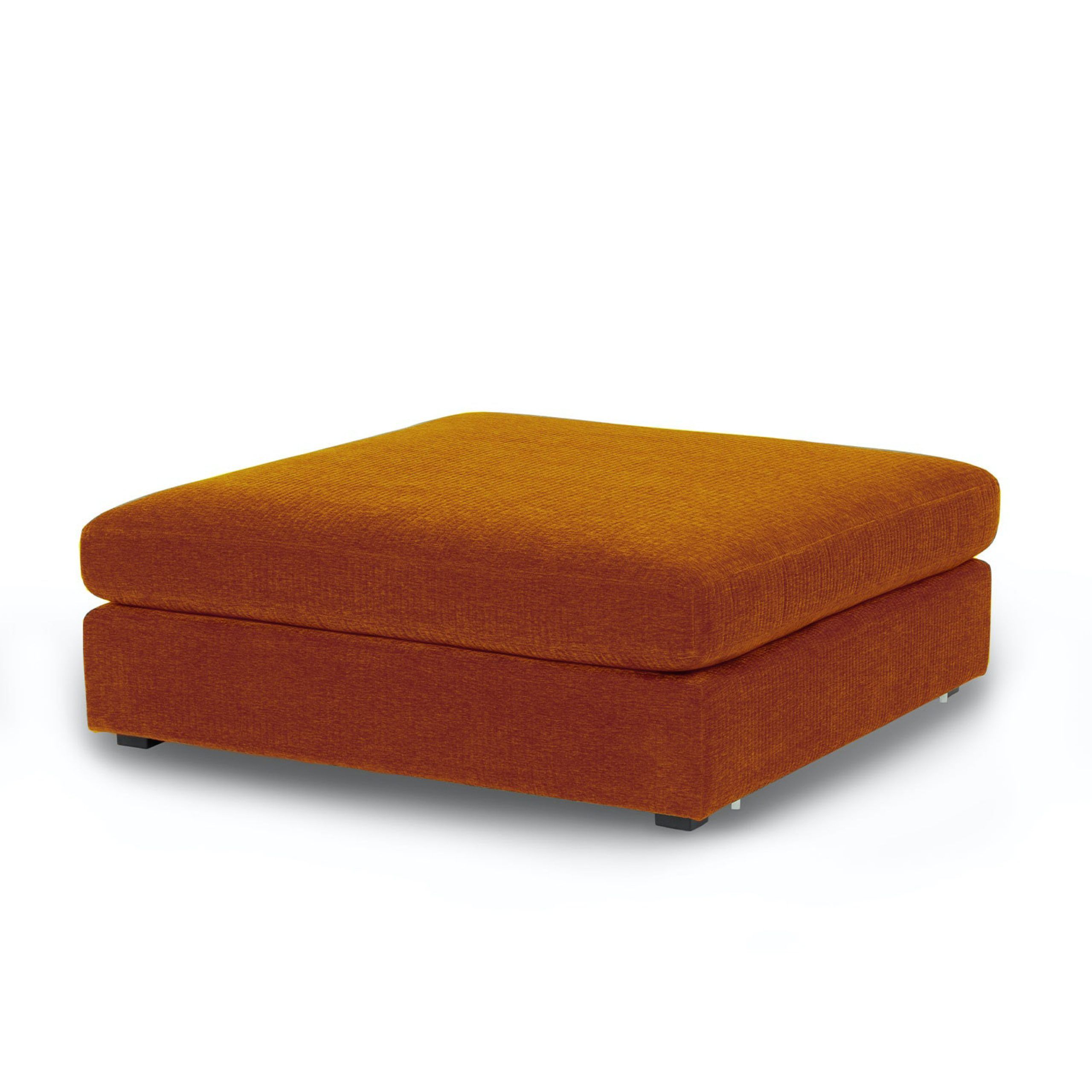 Best And Newest Orange Ottomans Throughout Beta Rowan Orange Square Fabric Ottoman (View 10 of 15)