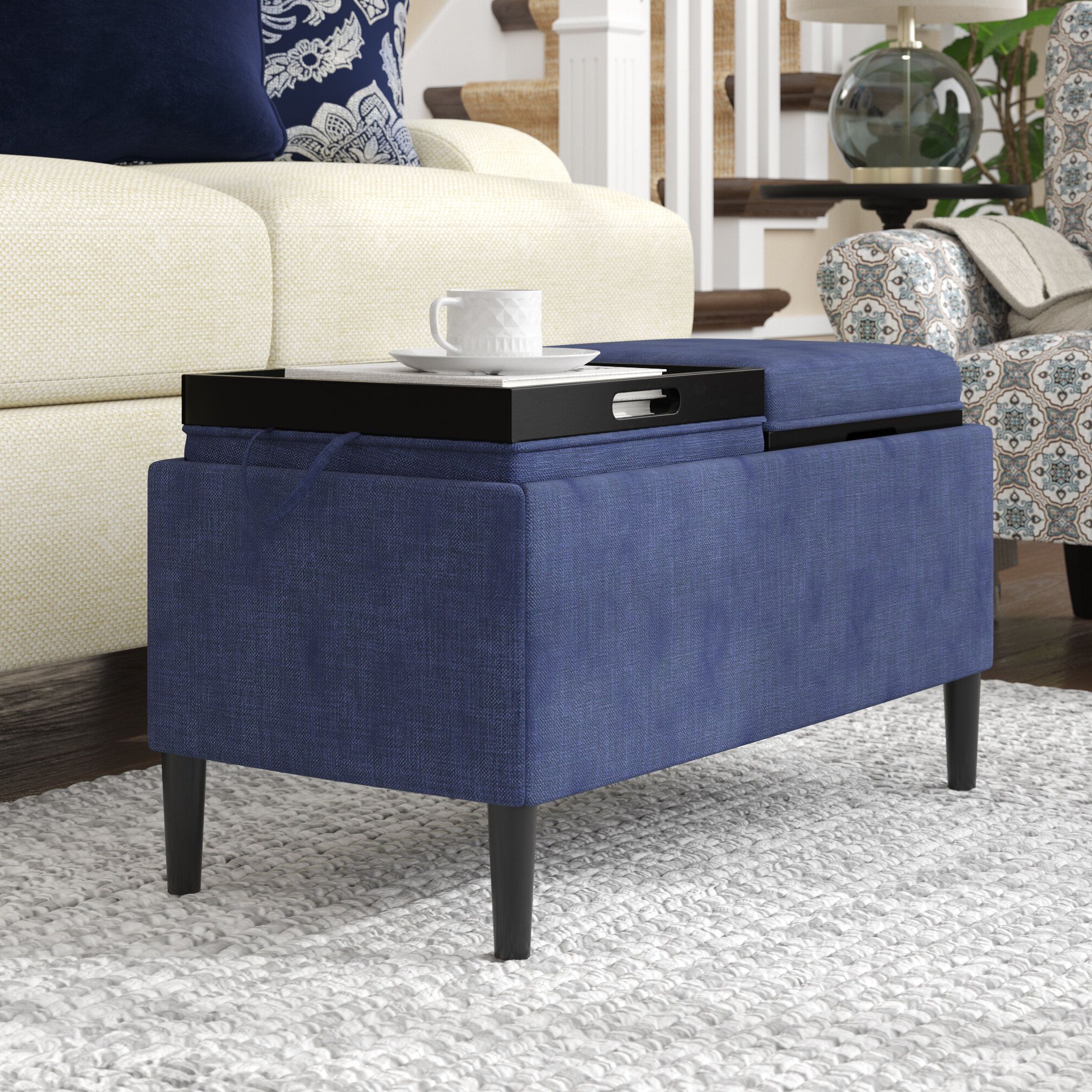 Best And Newest Ottomans With Stool And Reversible Tray Intended For Lark Manor Ahl Upholstered Ottoman & Reviews – Wayfair Canada (View 13 of 15)