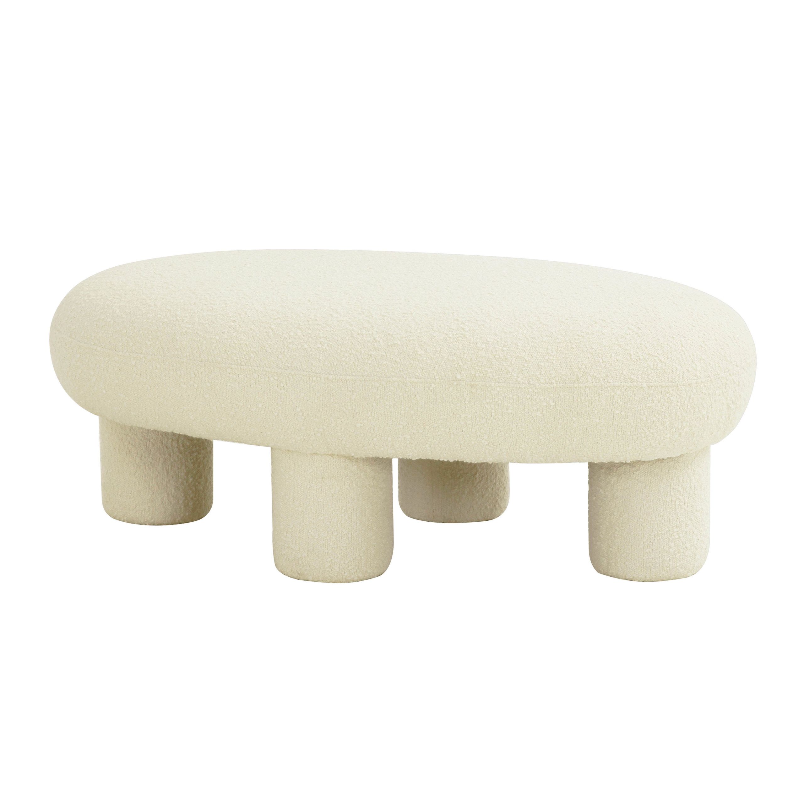 Boucle Ottomans Intended For Famous Discus Boucle Ottoman – Tov Furniture (View 12 of 15)