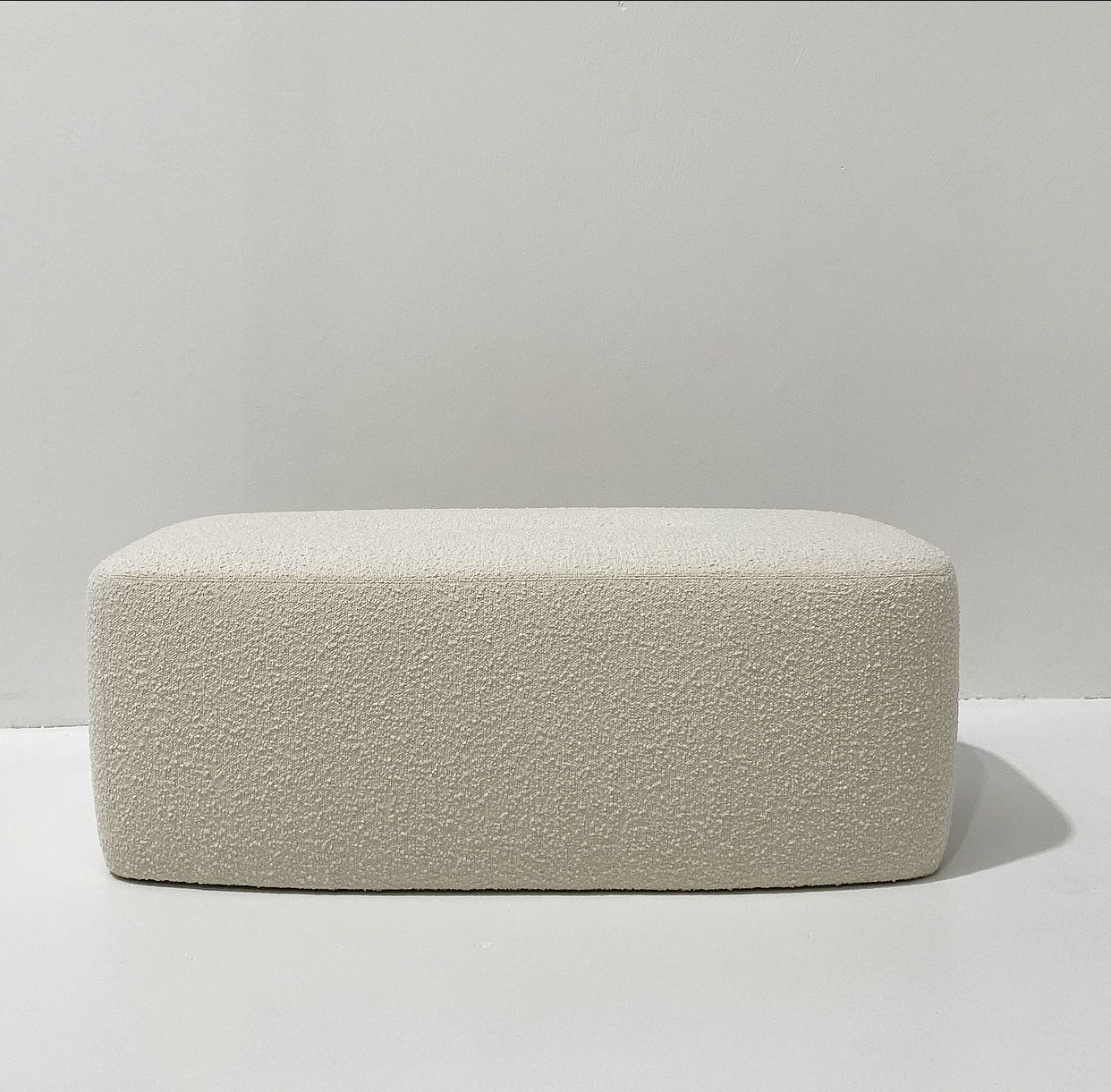 Boucle Ottomans Intended For Most Current Cream Boucle Ottoman (View 6 of 15)