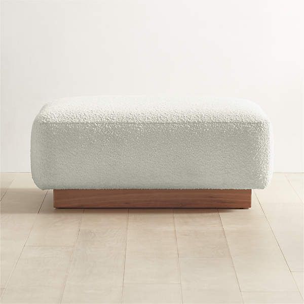 Boucle Ottomans Pertaining To Most Popular Terrain Ivory Boucle Ottoman (View 3 of 15)
