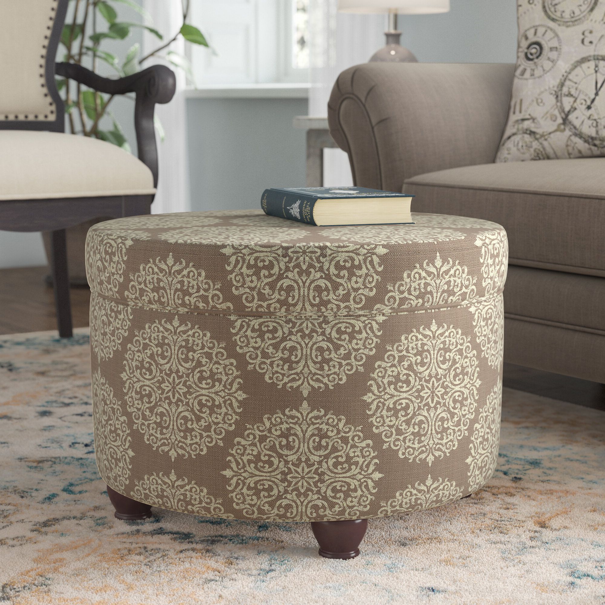 Brown Round Ottomans & Poufs You'll Love In  (View 1 of 15)