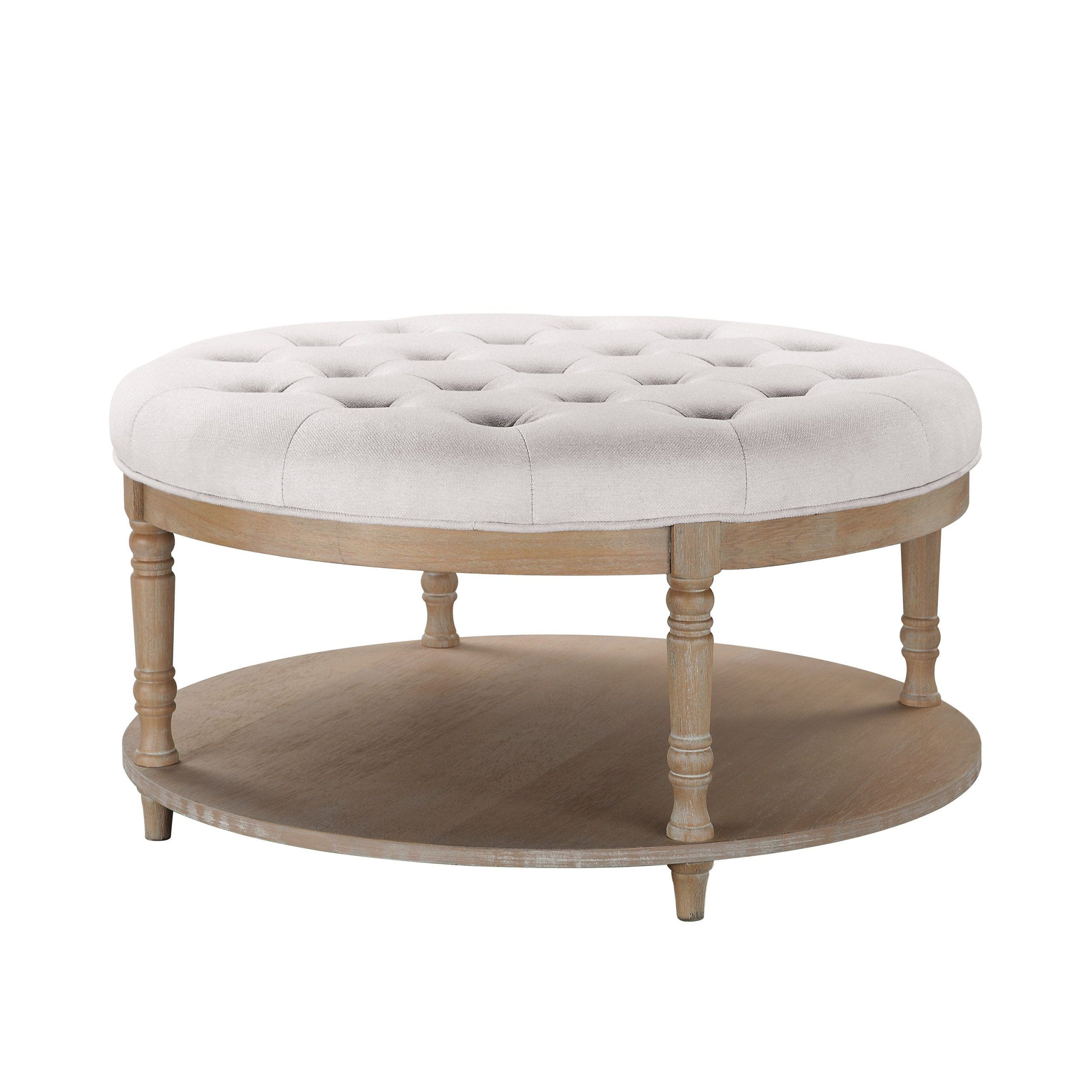 Corvus Savannah 36 Inch Round Storage Tufted Chesterfield Cocktail Ottoman  – Overstock – 33992910 Within 2019 36 Inch Round Ottomans (View 5 of 15)