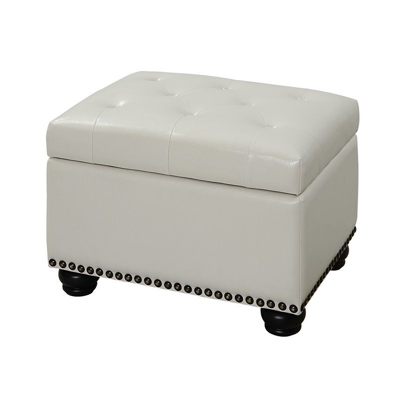 Cymax Business In Popular Ivory Faux Leather Ottomans (View 10 of 15)
