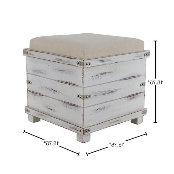 Decor Therapy Hadley White Washed Storage Ottoman Fr8846 – The Home Depot Regarding Well Liked White Wash Ottomans (View 4 of 15)