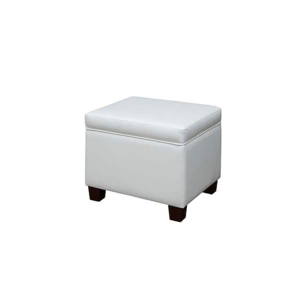 Fashionable Ivory Faux Leather Ottomans In Convenience Concepts Designs4comfort Madison Ivory Faux Leather Upholstery Storage  Ottoman R9 178 – The Home Depot (View 1 of 15)