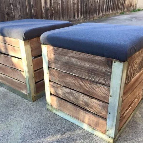Fashionable Pallet Wood Storage Ottoman With Storage – Ryobi Nation Projects Pertaining To Wood Storage Ottomans (View 7 of 15)