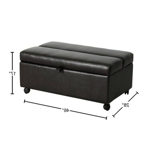 Fashionable Sleeper Ottomans Pertaining To Espresso Brown Casters Sleeper Ottoman Bh 1021 80 6520 – The Home Depot (View 10 of 15)