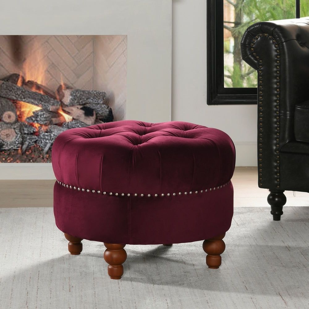 Favorite Buy Size Small Burgundy Ottomans & Storage Ottomans Online At Overstock (View 3 of 15)