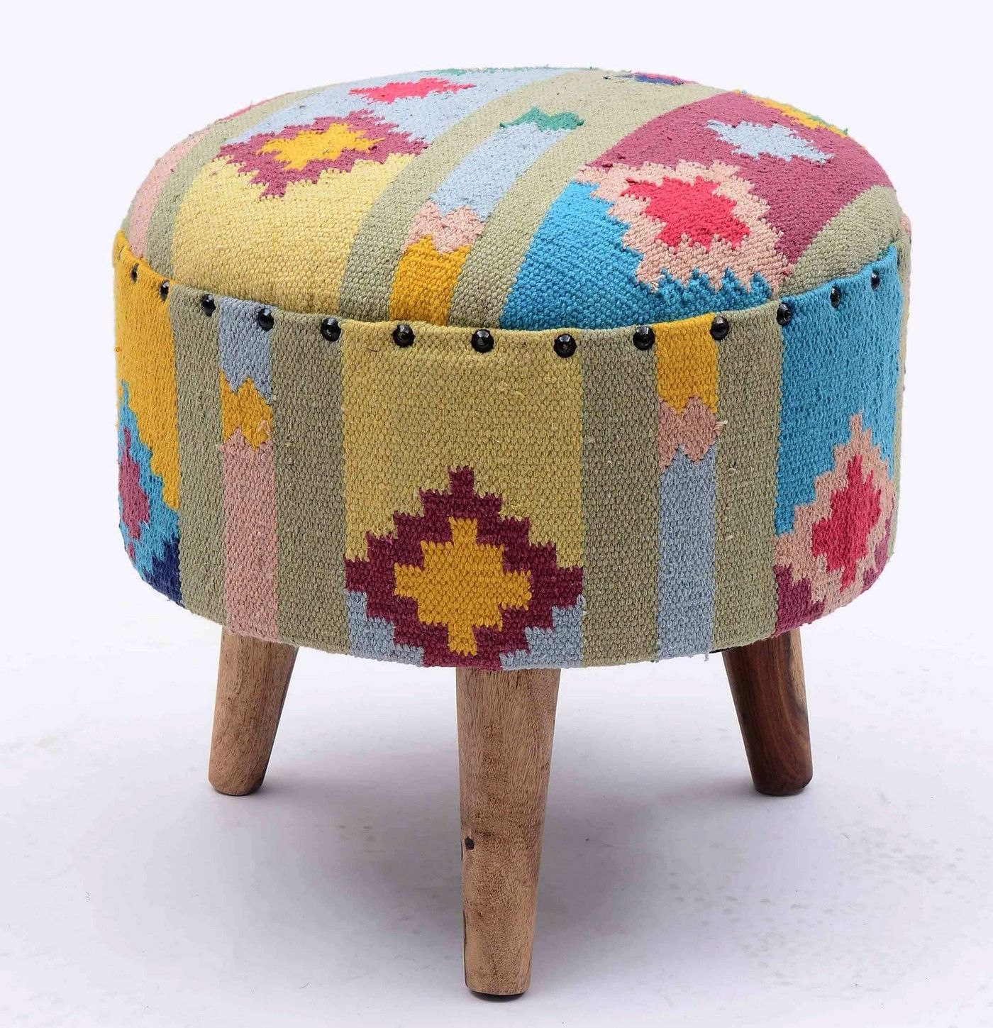 Favorite Kilim Stool/ottoman Pertaining To Ottomans With Stool (View 1 of 15)