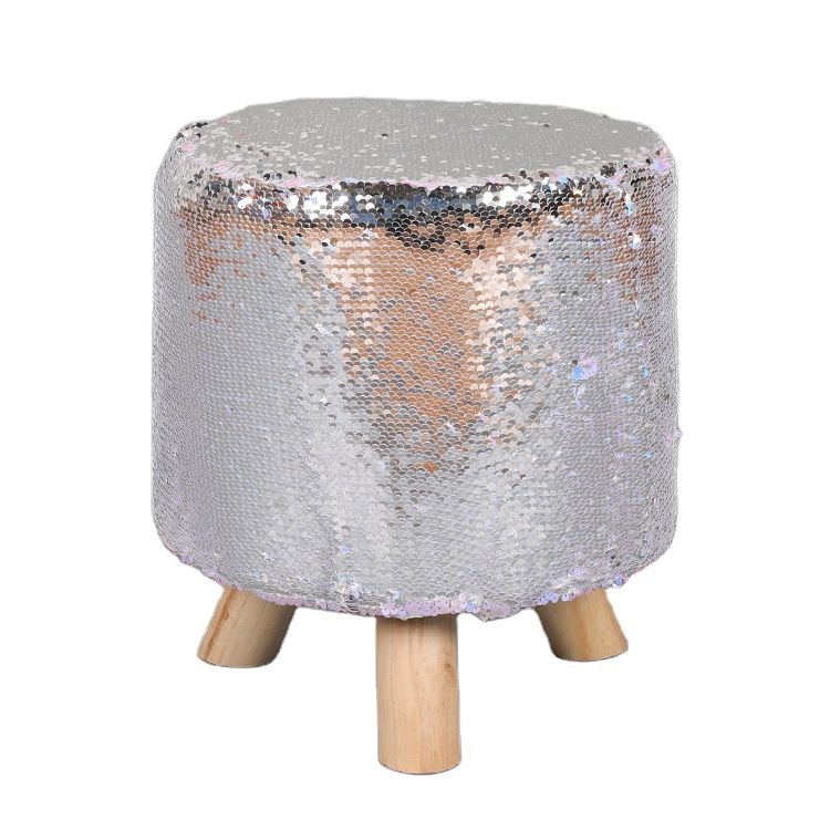 Favorite Ottomans With Sequins With Regard To Teenager Fashion Iridescence Flip Sequins Large Promo Round Children  Outdoor Wooden Ottoman Pouf Stool For Home Deco – Buy Foot Stools And  Ottomans Pouf With 3 Wood Leg Stand,foot Stools And Ottomans (View 8 of 15)