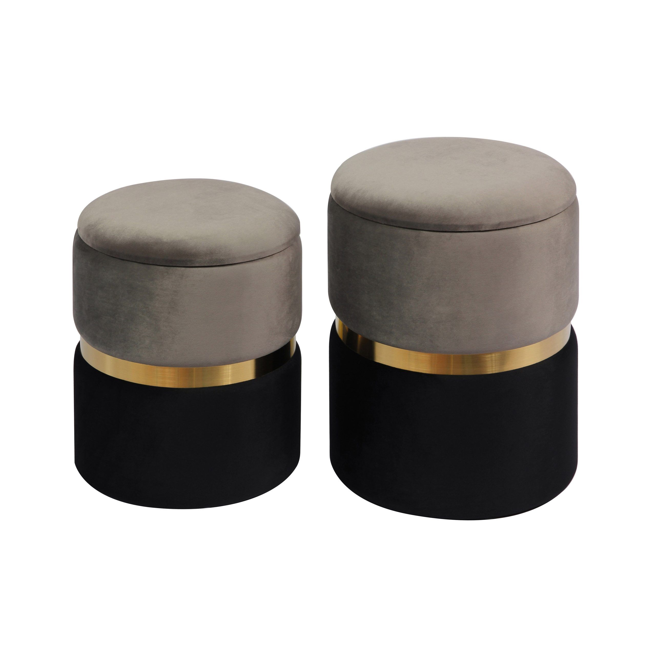 Gold Storage Ottomans Within Most Recently Released Gigi Grey Storage Ottomans – Set Of 2 – Tov Furniture (View 5 of 15)
