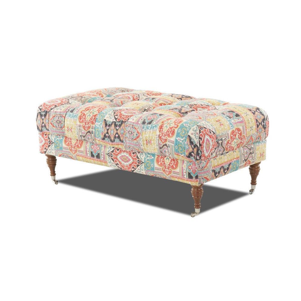 Katy Traditional Multicolor Ottoman – Overstock – 14577086 Intended For Fashionable Multicolor Ottomans (View 1 of 15)