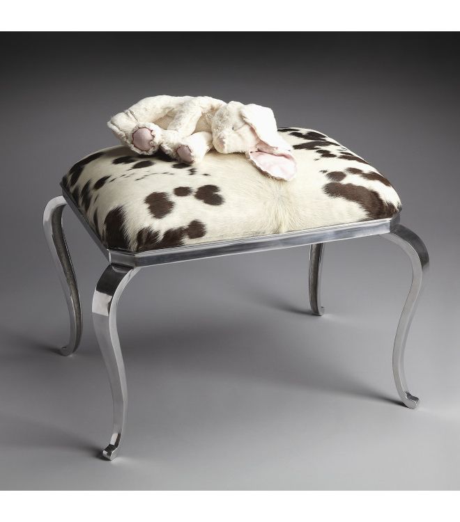 Latest Black & White Cowhide Ottoman Seat Inside White Cow Hide Ottomans (View 2 of 15)