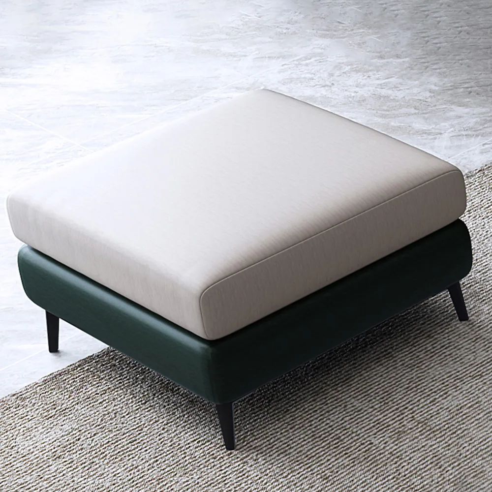 Modern Ottoman Leath Aire Upholstered Cute Bench In Black Legs Homary Within 2019 Ottomans With Caged Metal Base (View 9 of 15)