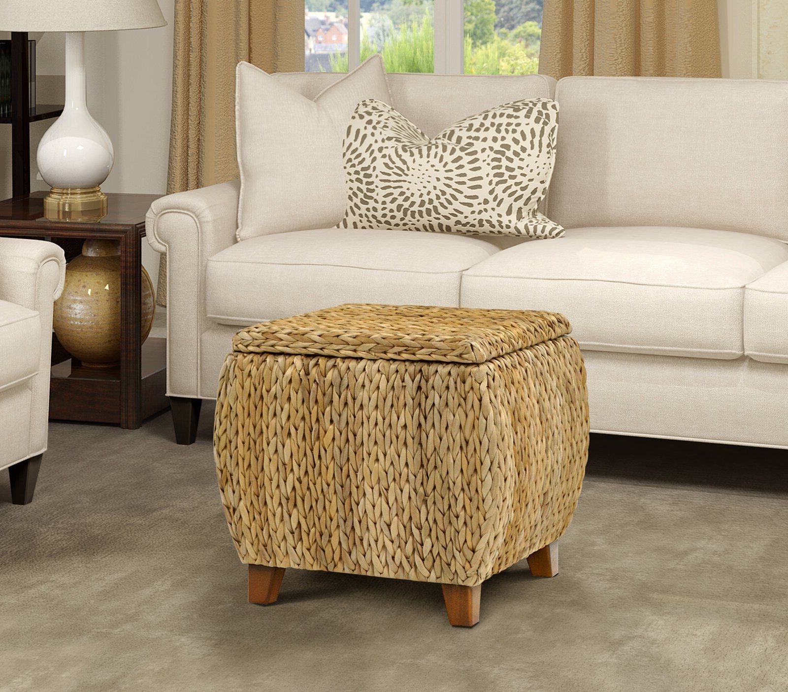 Most Current Brown Wash Round Ottomans With Wicker Storage Ottomans – Ideas On Foter (View 14 of 15)