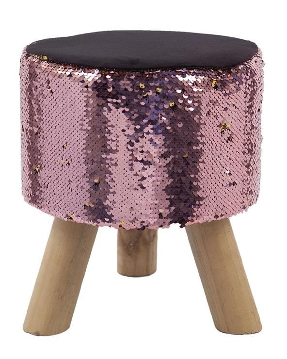 Most Current Design Styles Pink Sequin Stool Throughout Ottomans With Sequins (View 6 of 15)