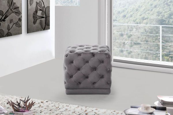 Most Current Stella Grey Velvet Ottoman – 137: Only $ (View 14 of 15)