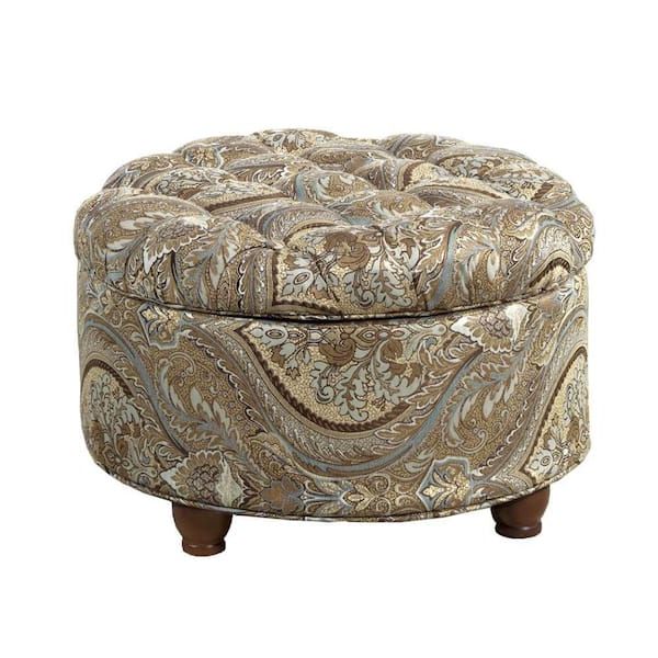 Multicolor Ottomans Intended For Most Up To Date Benjara Paisley Multicolor Patterned Fabric Upholstered Wooden Ottoman With  Hidden Storage 25 In. L X 25 In (View 10 of 15)
