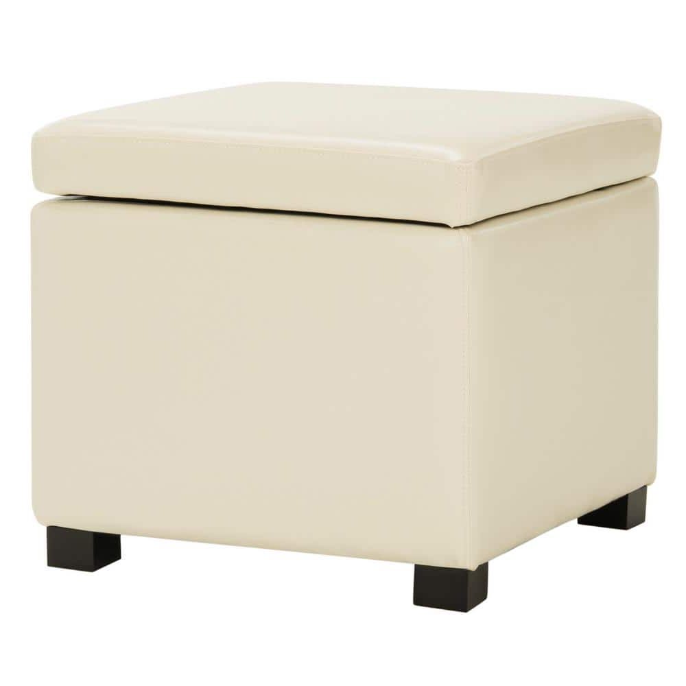Off White Ottomans With Regard To Most Recently Released Safavieh Sergio Off White Storage Ottoman Hud4007d – The Home Depot (View 14 of 15)