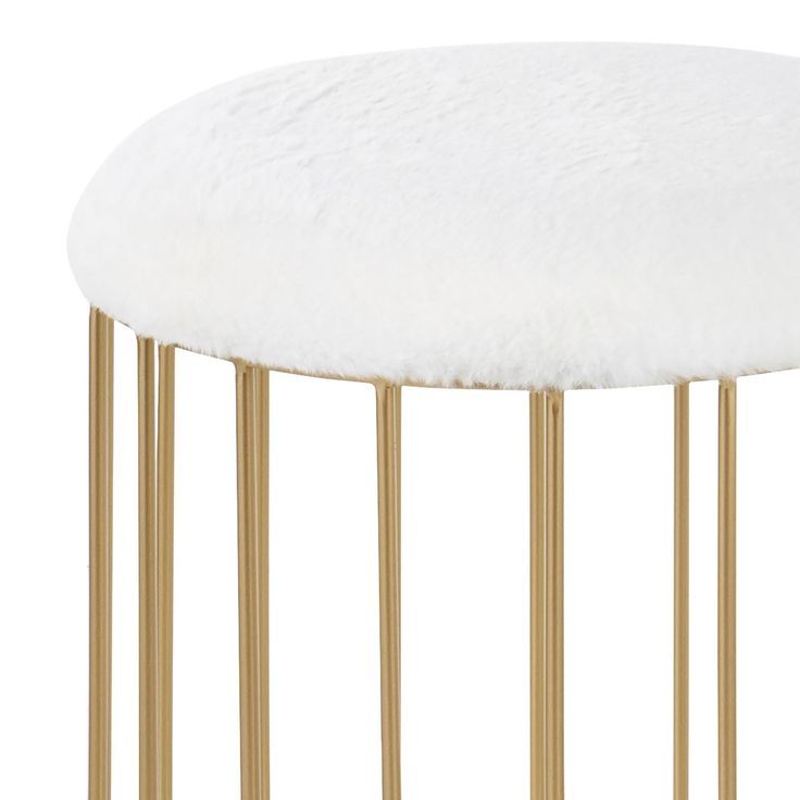 Ottomans With Caged Metal Base Intended For 2020 Lumisource Canary 2 Piece Nesting Ottoman Set In White/gold (View 7 of 15)