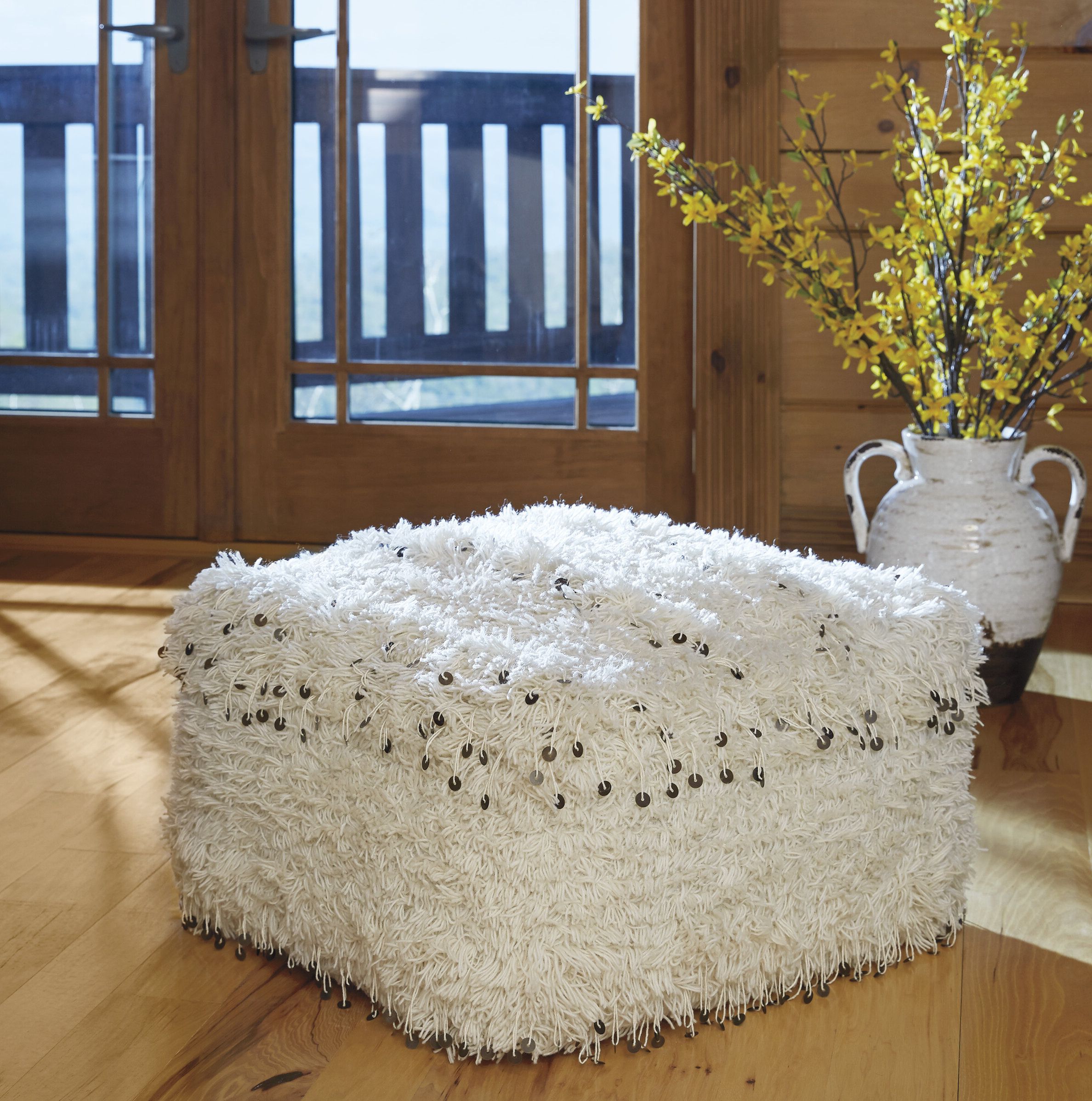 Ottomans With Sequins Inside Most Recent Mistana™ Eleonora Upholstered Pouf & Reviews (View 13 of 15)
