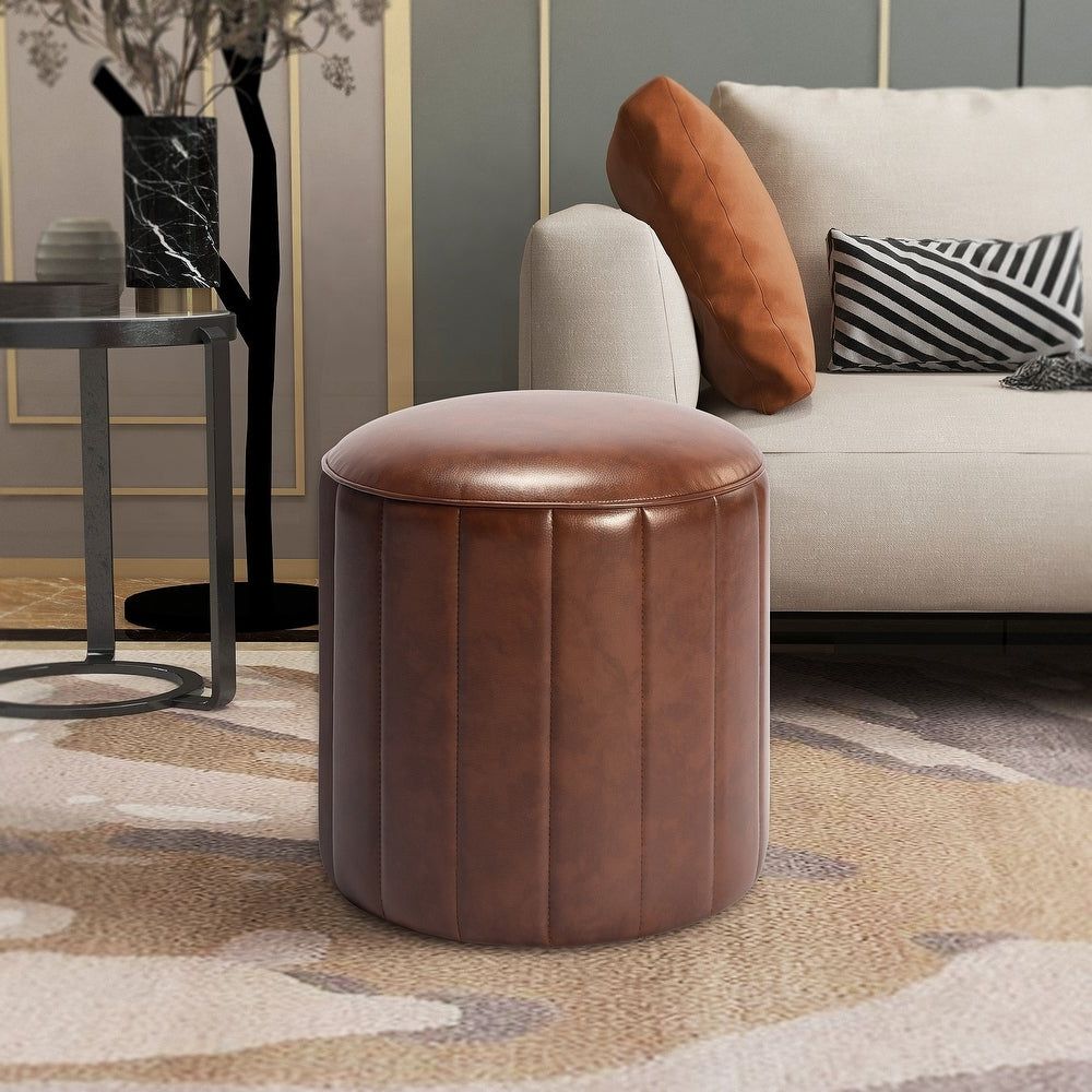 Our Best  Living Room Furniture Deals For Brown Wash Round Ottomans (View 5 of 15)