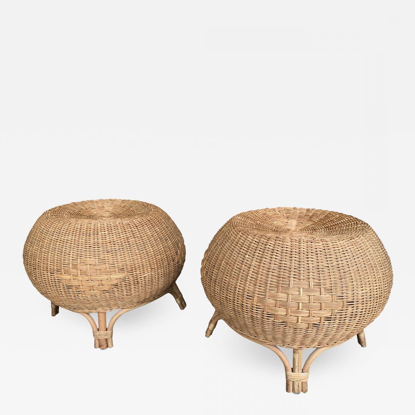 Paul Bert Serpette With Current Rattan Ottomans (View 5 of 15)