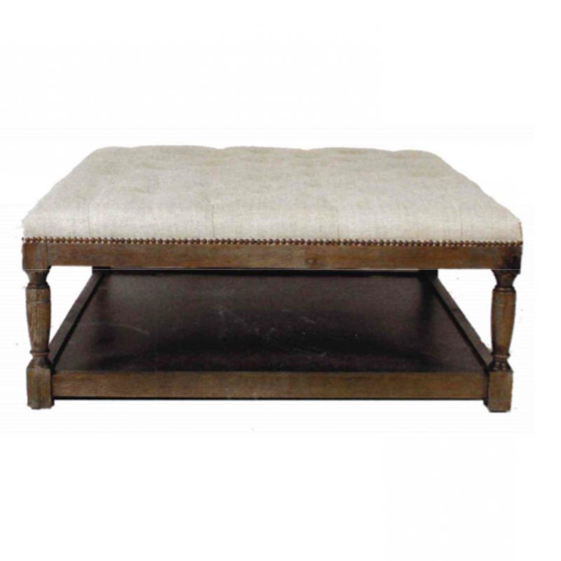 Popular Thomas Square Cocktail Ottoman In Classic Linen – Spectra Home Furniture With Beige Thomas Ottomans (View 1 of 15)