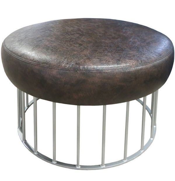 Preferred Ottomans With Caged Metal Base Inside Tlsdesign (View 1 of 15)
