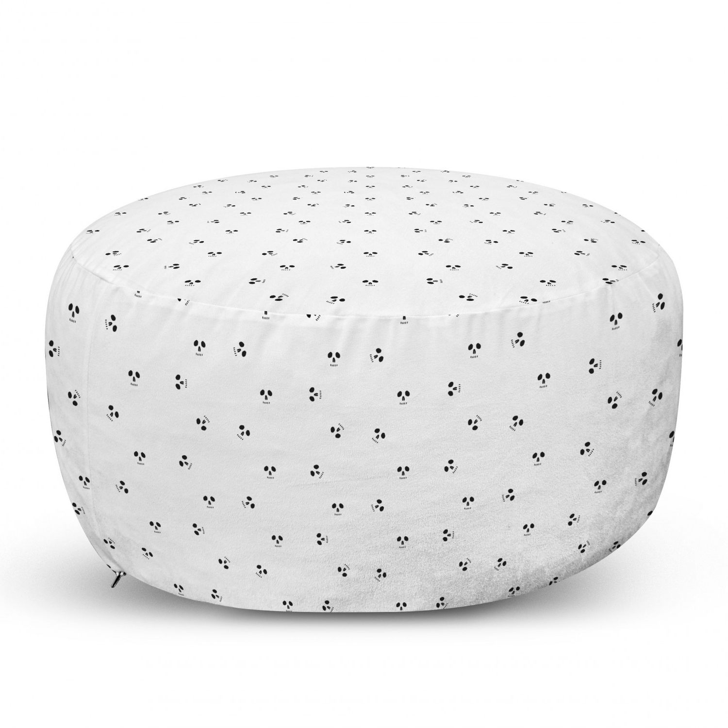 Recent Skull Ottoman Pouf, Skull Design Backdrop With Minimalistic Features  Abstract Display, Decorative Soft Foot Rest With Removable Cover Living  Room And Bedroom, Charcoal Grey White,ambesonne – Walmart Inside Charcoal Dot Ottomans (View 9 of 15)