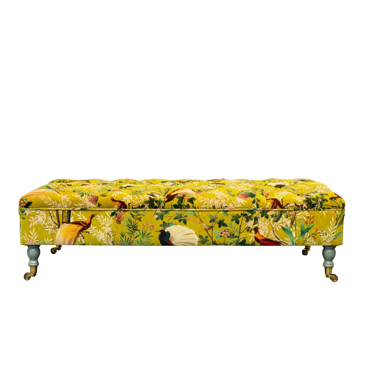 Saray Ottoman – Royal Garden Green Velvet – Ottomans – Furniture – Products With Popular Velvet Ottomans (View 5 of 15)