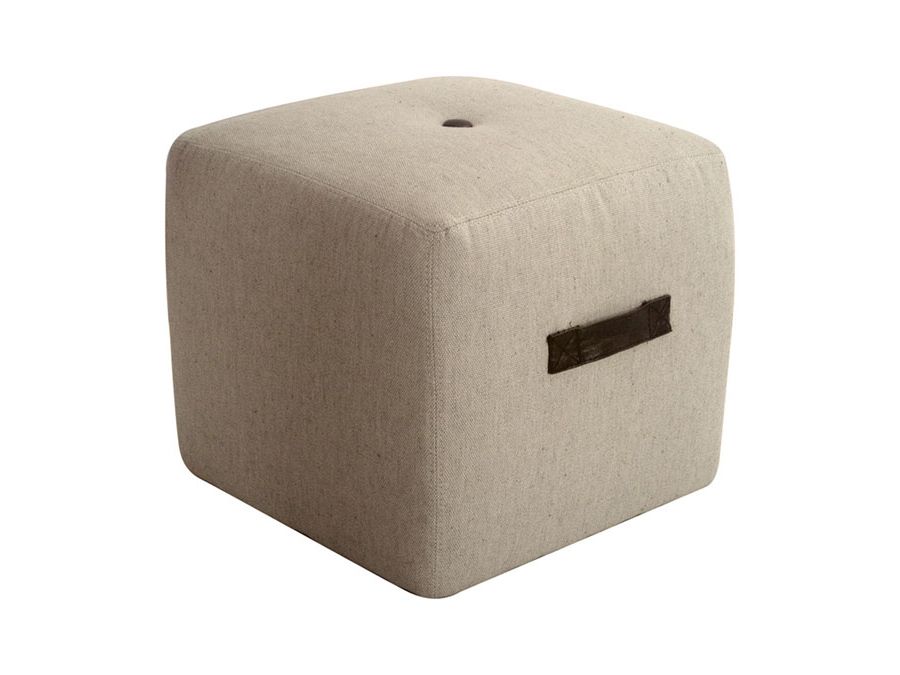 Solid Linen Cube Ottomans For Recent Ritz Cube Ottoman Sand Faux Linen Designer Handle Button Tuft – Shop For  Affordable Home Furniture, Decor, Outdoors And More (View 3 of 15)
