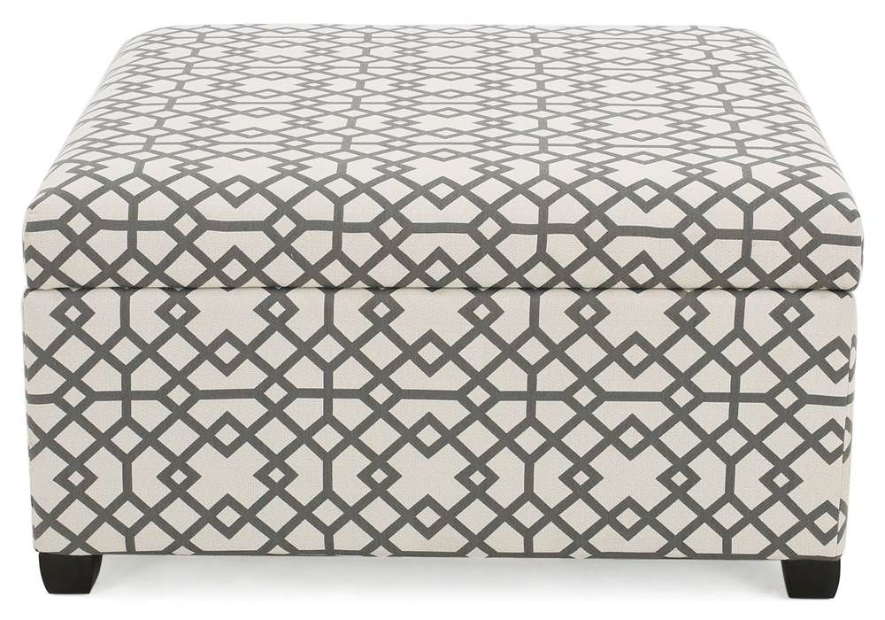 Tempe Storage Ottoman – Gray Geometric – Christopher Knight Home – Brickseek In Most Up To Date Geometric Gray Ottomans (View 8 of 15)