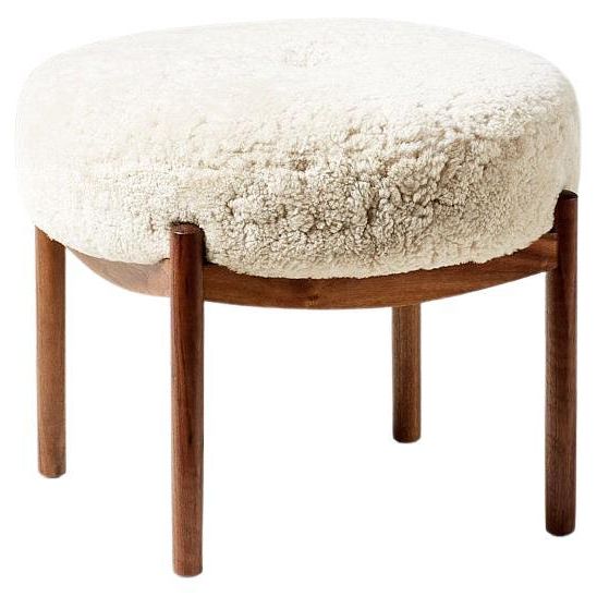 Walnut Round Ottomans Inside Most Up To Date Custom Made Walnut And Shearling Round Ottoman For Sale At 1stdibs (View 3 of 15)
