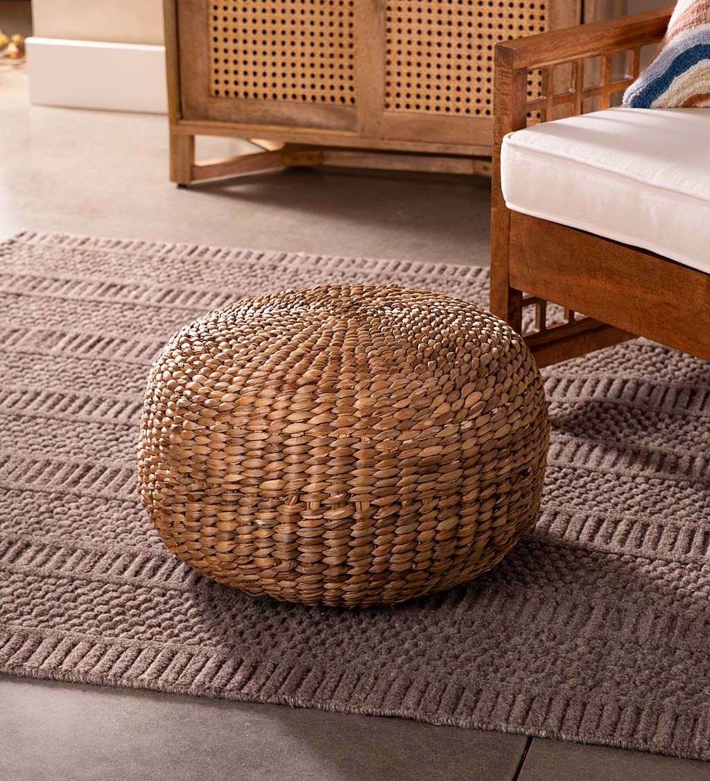 Well Known Natural Woven Pouf Ottoman (View 4 of 15)