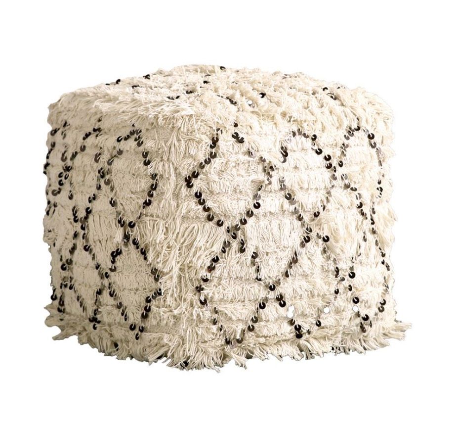 Widely Used Bohemian Sequins & Fringe Pouf – Your Perfect Dorm With Regard To Ottomans With Sequins (View 9 of 15)