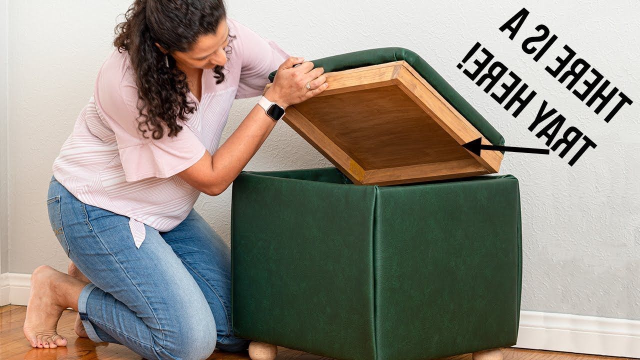 Wood Storage Ottomans Pertaining To Well Known Easy Diy Storage Ottoman Cube With A Tray Top! – Youtube (View 15 of 15)