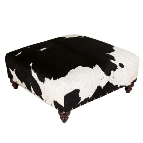Zulucow In White Cow Hide Ottomans (View 13 of 15)