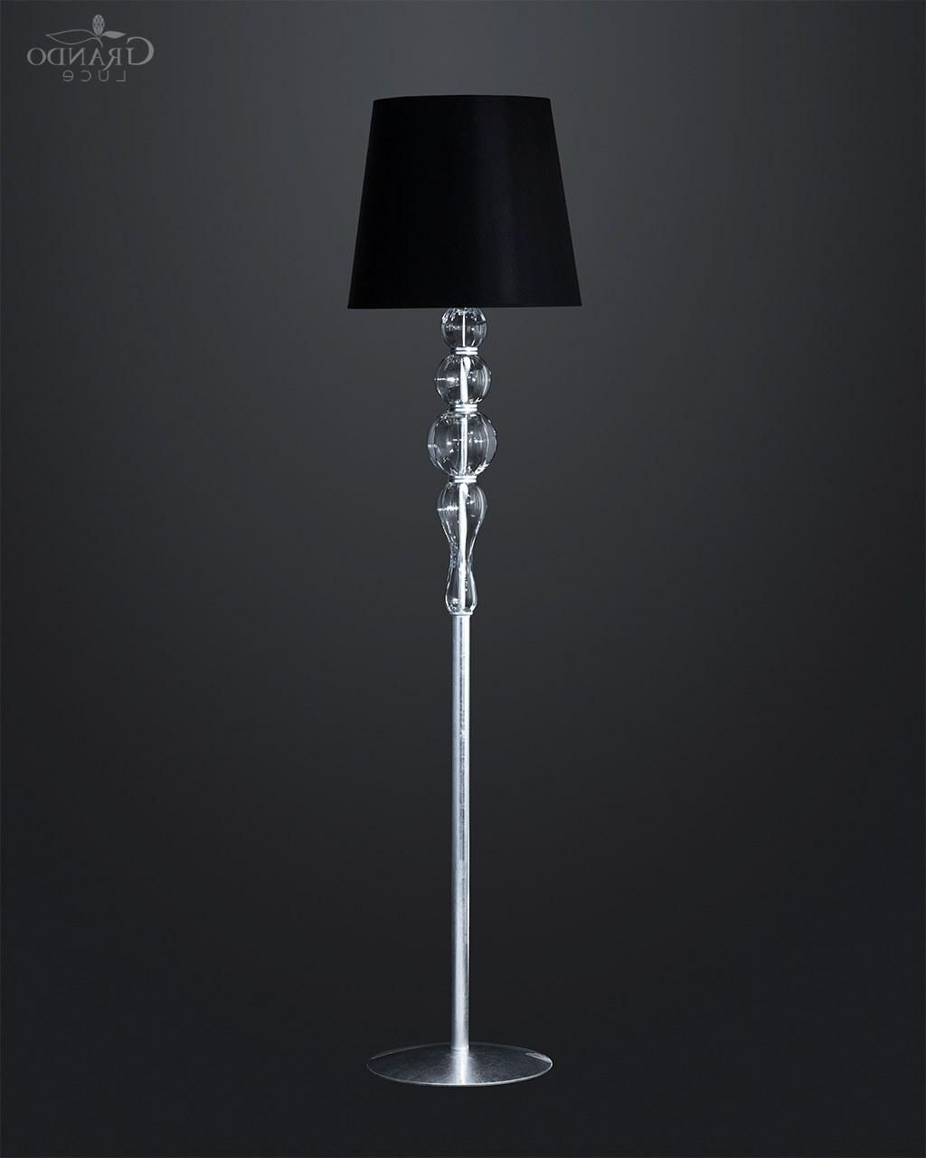 118 / Fl / Silver Leaf / Contemporary Crystal Floor Lamp – Grandoluce In Latest Silver Chrome Floor Lamps (View 10 of 15)